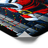 Funny Christmas Monster Santazilla Holiday Dinosau Poster (Hoek)