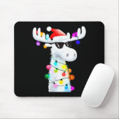 Funny Christmas Moose With Sungles And Holiday Lig Muismat (Met muis)