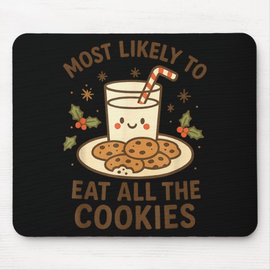 Funny Christmas - Most Likely To Eat All The Cooki Muismat (Voorkant)