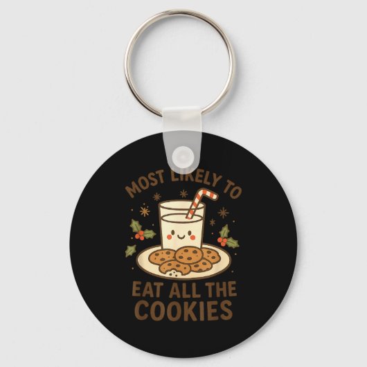 Funny Christmas - Most Likely To Eat All The Cooki Sleutelhanger (Voorkant)