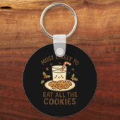 Funny Christmas - Most Likely To Eat All The Cooki Sleutelhanger (Voorkant)