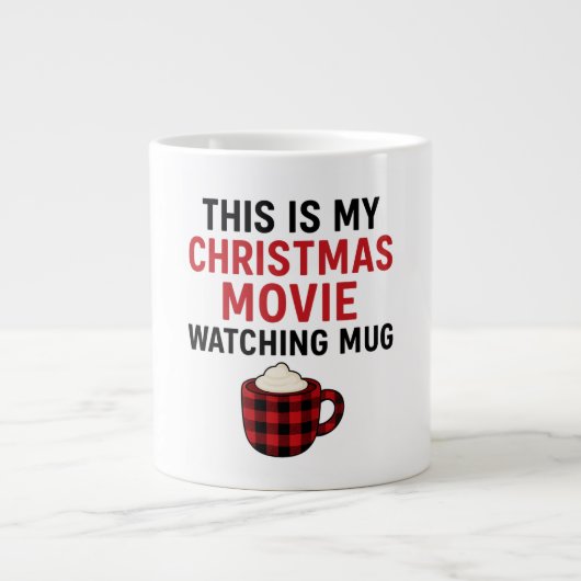 Funny Christmas Movie Watching Mug • Cozy Hot Coco Grote Koffiekop (Voorkant)