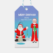 Funny Christmas Mrs Claus verslaat de kerstman bij Cadeaulabel (Voorkant)