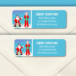 Funny Christmas Mrs Claus verslaat de kerstman bij Etiket