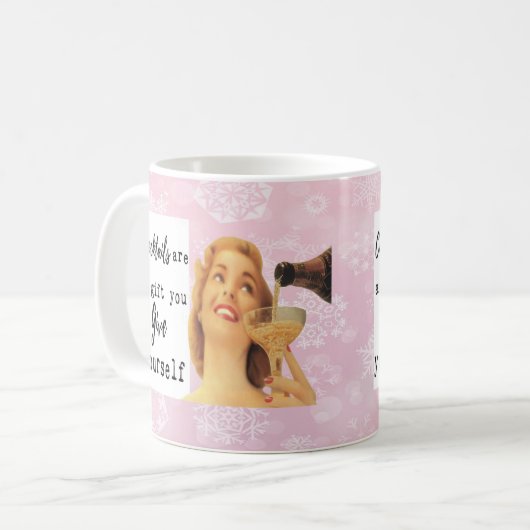 Funny Christmas Mug Best Friend "Gift Yourself" Koffiemok (Voorkant links)
