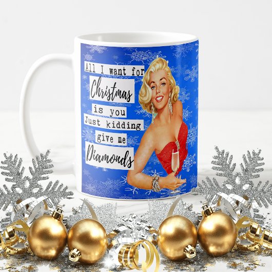 Funny Christmas Mug Best Friend "Give me Diamonds" Koffiemok