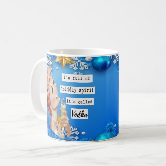 Funny Christmas Mug Best Friend "Holiday Spirit" Koffiemok (Voorkant links)