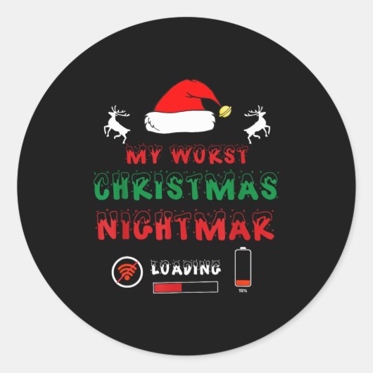 Funny Christmas My Worst For Gamers  Ronde Sticker (Voorkant)