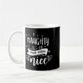 Funny Christmas Naughty Is The New Nice Monogram T Koffiemok (Links)