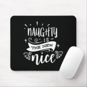 Funny Christmas Naughty Is The New Nice Monogram T Muismat (Met muis)
