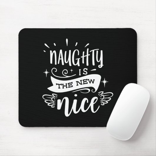 Funny Christmas Naughty Is The New Nice Monogram T Muismat (Met muis)