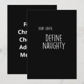 Funny Christmas Naughty Nice Santa Checklist Feestdagenkaart (Voorkant / Achterkant)