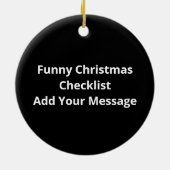 Funny Christmas Naughty Nice Santa Checklist Keramisch Ornament (Achterkant)
