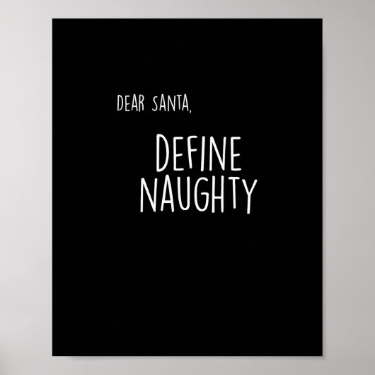 Funny Christmas Naughty Nice Santa Checklist  Poster (Voorkant)