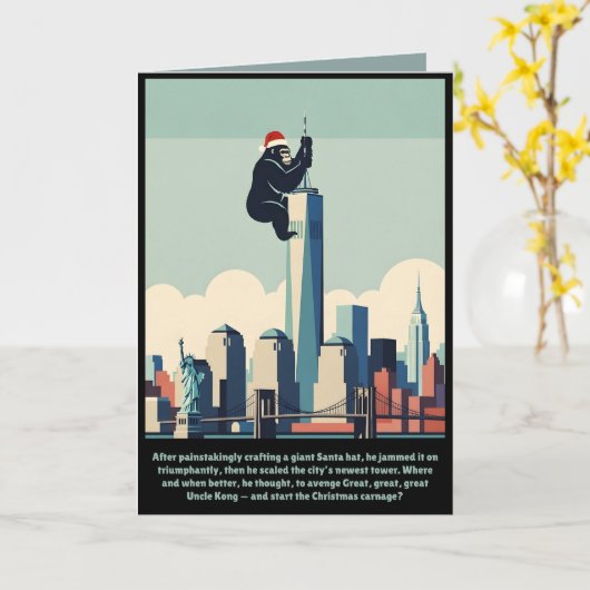 Funny Christmas New York Kaart (Gele Bloem)