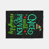 Funny Christmas Nice Until Proven Naughty  Fleece Deken (Voorkant (Horizontaal))