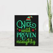 Funny Christmas Nice Until Proven Naughty Kaart (Voorkant)