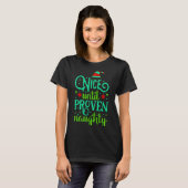 Funny Christmas Nice Until Proven Naughty  T-shirt (Voorkant volledig)
