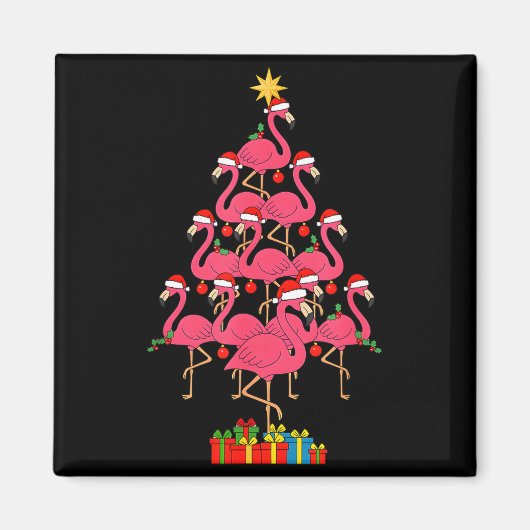 Funny Christmas Nk Flamingo Tree Holiday Bird Love Magneet (Voorkant)