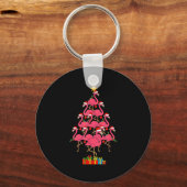 Funny Christmas Nk Flamingo Tree Holiday Bird Love Sleutelhanger (Voorkant)