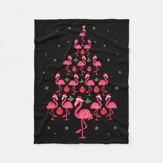 Funny Christmas Nk Flamingo Tree Holiday Gift Bird Fleece Deken (Voorkant)