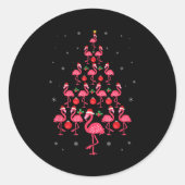 Funny Christmas Nk Flamingo Tree Holiday Gift Bird Ronde Sticker (Voorkant)