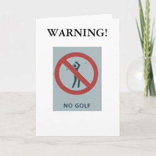 Funny Christmas "No Golf" card. Feestdagen Kaart