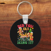 Funny Christmas Nurse Did You Try Icing It_ Ginger Sleutelhanger (Voorkant)