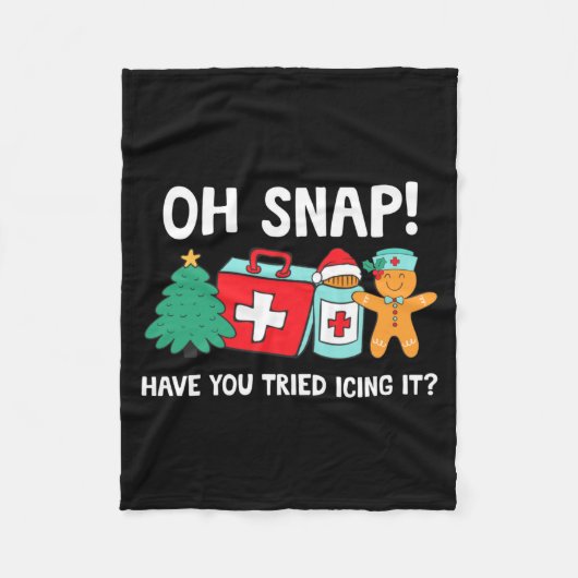 Funny Christmas Nurse Have You Tried Icing It Ging Fleece Deken (Voorkant)