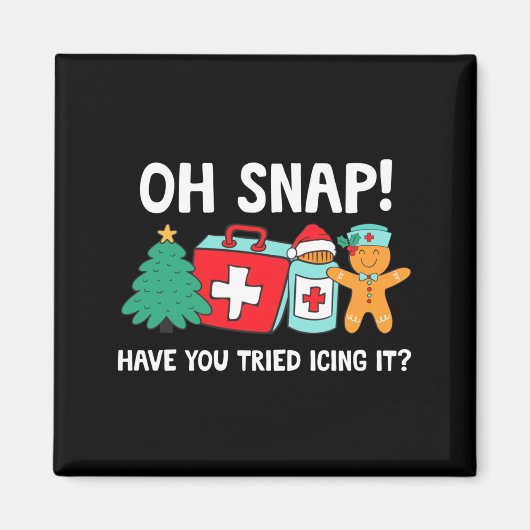 Funny Christmas Nurse Have You Tried Icing It Ging Magneet (Voorkant)