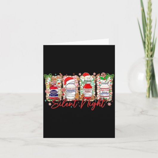 Funny Christmas Nurse Silent Night Medical Humor  Kaart (Voorkant)