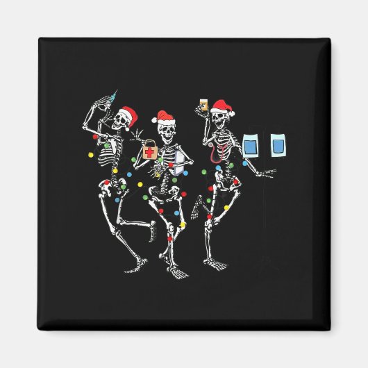 Funny Christmas Nurse Skeleton Nurse Dance Stethos Magneet (Voorkant)