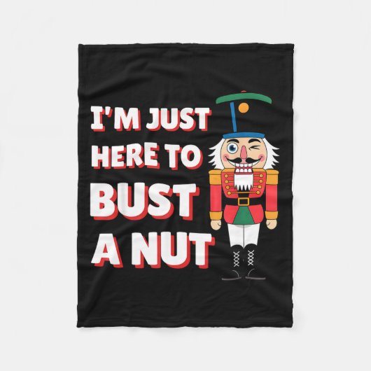 Funny Christmas Nutcracker- Bust A Nut Funny Mens Fleece Deken (Voorkant)