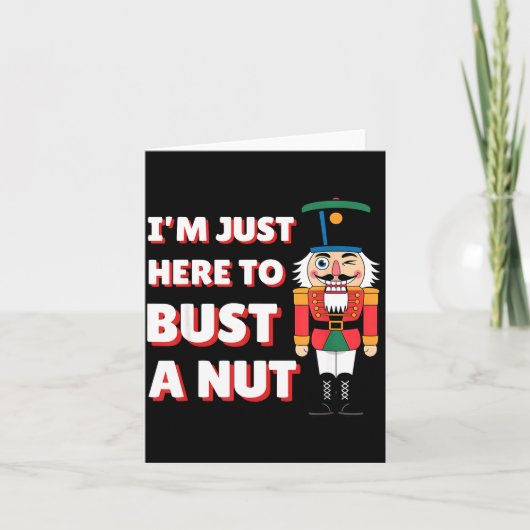 Funny Christmas Nutcracker- Bust A Nut Funny Mens Kaart (Voorkant)