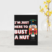 Funny Christmas Nutcracker- Bust A Nut Funny Mens Kaart (Gele Bloem)