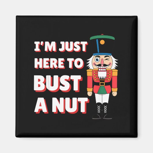 Funny Christmas Nutcracker- Bust A Nut Funny Mens Magneet (Voorkant)