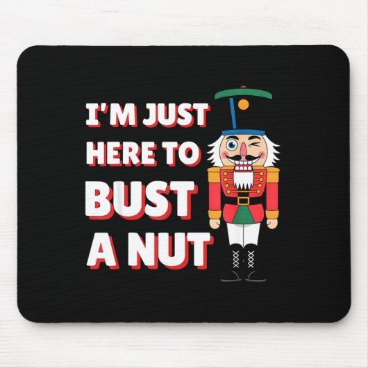 Funny Christmas Nutcracker- Bust A Nut Funny Mens Muismat (Voorkant)