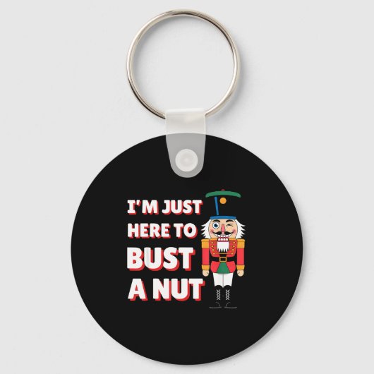 Funny Christmas Nutcracker- Bust A Nut Funny Mens  Sleutelhanger (Voorkant)