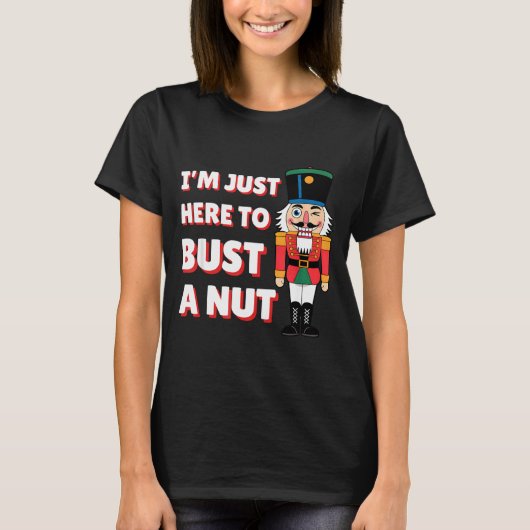Funny Christmas Nutcracker- Bust A Nut Funny Mens T-shirt (Voorkant)
