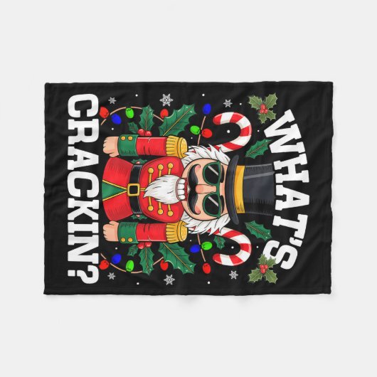 Funny Christmas Nutcracker Men Kids N Boys Whats C Fleece Deken (Voorkant (Horizontaal))