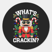 Funny Christmas Nutcracker Men Kids N Boys Whats C Ronde Sticker (Voorkant)