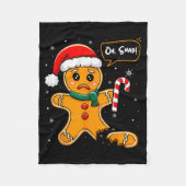 Funny Christmas Oh Snap Gingerbread Man Cookie X M Fleece Deken (Voorkant)