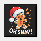 Funny Christmas Oh Snap Gingerbread Man Cookie X M Magneet (Voorkant)