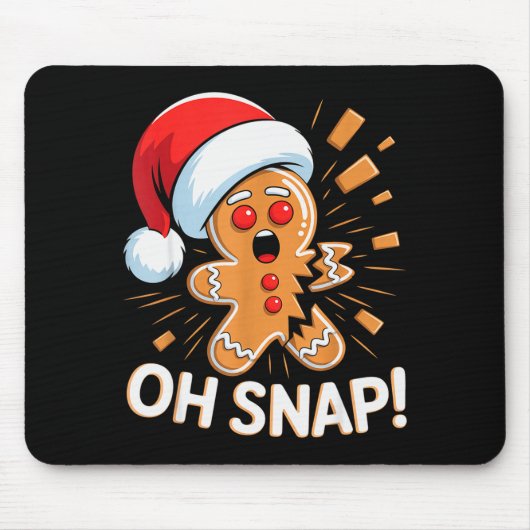 Funny Christmas Oh Snap Gingerbread Man Cookie X M Muismat (Voorkant)