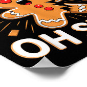 Funny Christmas Oh Snap Gingerbread Man Cookie X M Poster (Hoek)