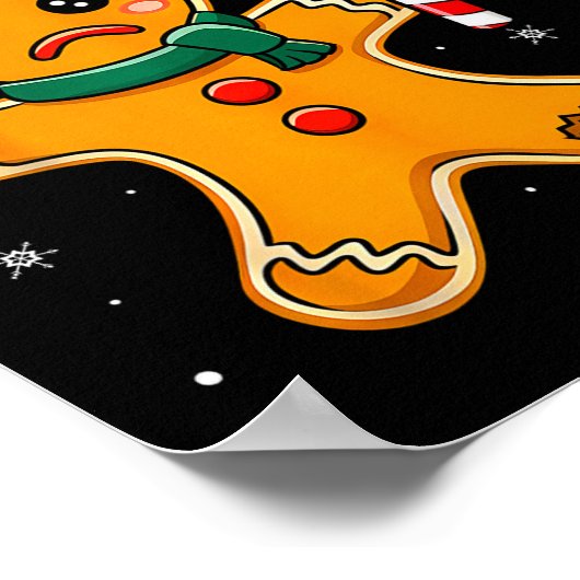 Funny Christmas Oh Snap Gingerbread Man Cookie X M Poster (Hoek)