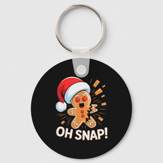 Funny Christmas Oh Snap Gingerbread Man Cookie X M Sleutelhanger (Voorkant)