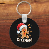 Funny Christmas Oh Snap Gingerbread Man Cookie X M Sleutelhanger (Voorkant)