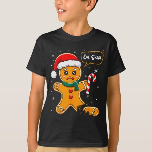 Funny Christmas Oh Snap Gingerbread Man Cookie X M T-shirt (Voorkant)