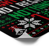 Funny Christmas On The Naughty List Ugly Christmas Poster (Hoek)